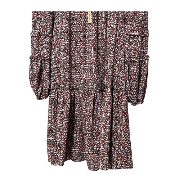 MAX STUDIO WOMENS SIZE MEDIUM FLORAL PRINT SHIFT MINI DRESS PINK WHITE NEW - Picture 5 of 11